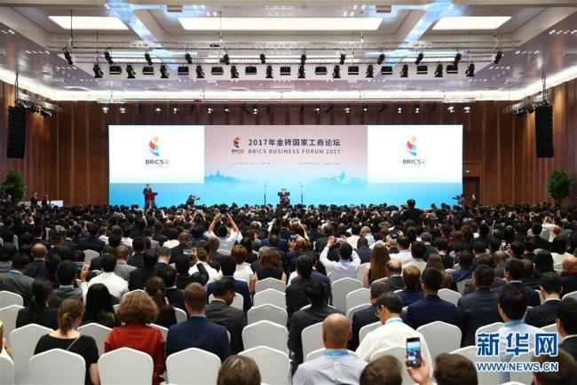 The opening ceremony of the BRICS Business Forum is held on September 3, 2017 in Xiamen. [Photo: Xinhua]