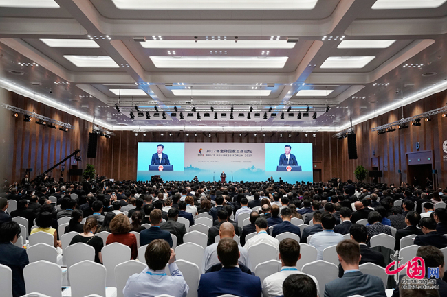 The BRICS Business Forum opens in Xiamen, southeast China's Fujian Province, Sept. 3, 2017. [Photo: china.org.cn]