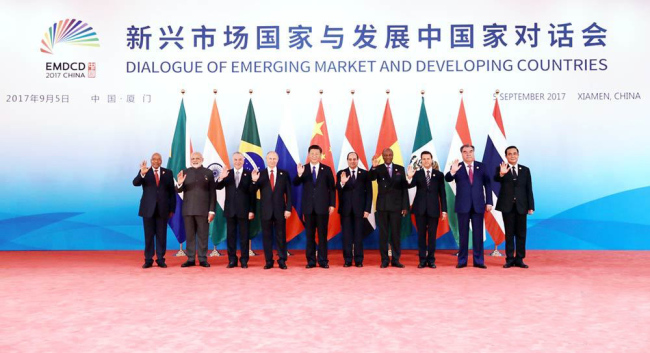 The Dialogue of Emerging Market and Developing Countries is held during the BRICS Xiamen Summit in Xiamen, Fujian Province, on Tuesday, September 5, 2017. [Photo: meldingcloud.com.cn]