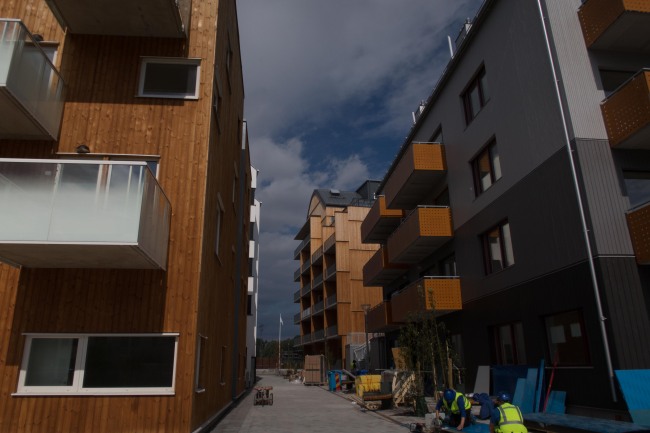The new type of dormitories that are newly built in Linkoping exemplify the idea of innovative and smart home of the exhibition. [Photo provided to China Plus]
