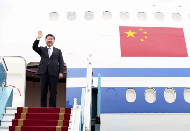 Chinese President Xi Jinping arrives in the Vietnamese capital of Hanoi for a state visit to the southeast Asian country on November 12, 2017. [Photo: Xinhua]