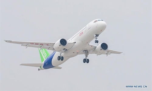 China’s first domestically-built large jetliner C919 [Photo: Xinhua]