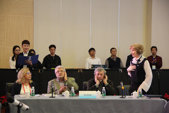 Russian writers introduce themselves at the opening ceremony of the 2017 BRICS Literature Forum on December 15, 2017. [Photo: China Plus/Cao Xiaochen]