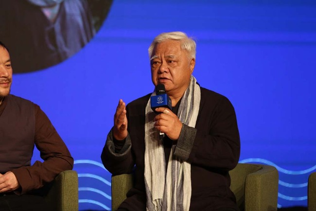 Ara Kimbo, known as the father of folk music in Taiwan, speaks in Beijing on Monday, Jan. 15, 2018 to promote his upcoming "The Call of the Valley" concert in May.[Photo: Provided to China Plus]