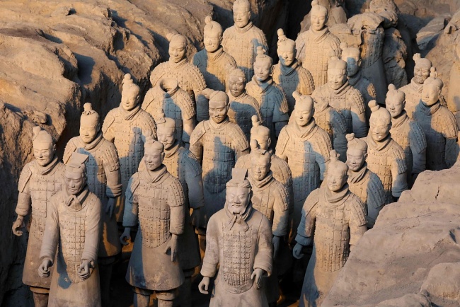 Terracotta warriors are seen at the Museum of Terracotta Warriors and Horses of Emperor Qin Shihuang in Xian, in northwestern China's Shaanxi Province on January 8, 2018. [Photo: VCG]