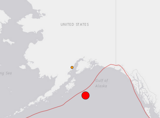 An earthquake measuring 8.2 on the Richter scale jolted 278 km southeast of Kodiak, Alaska, at 0931 GMT on Tuesday, the U.S. Geological Survey said.[Photo: 163.com]