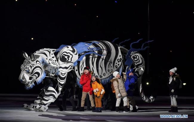 Artists perform during the opening ceremony of the 2018 PyeongChang Winter Olympic Games at PyeongChang Olympic Stadium in PyeongChang, South Korea, Feb. 9, 2018. [Photo: Xinhua]