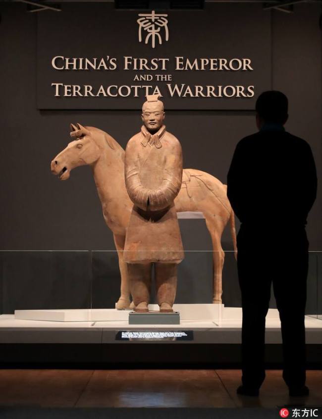 Terracotta Warriors on display as part of the China's First Emperor and the Terracotta Warriors exhibition at the World Museum in Liverpool [File Photo: IC]