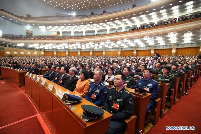 The seventh plenary meeting of the first session of the 13th National People's Congress (NPC) is held at the Great Hall of the People in Beijing, capital of China, March 19, 2018. [Photo: Xinhua/Yao Dawei]