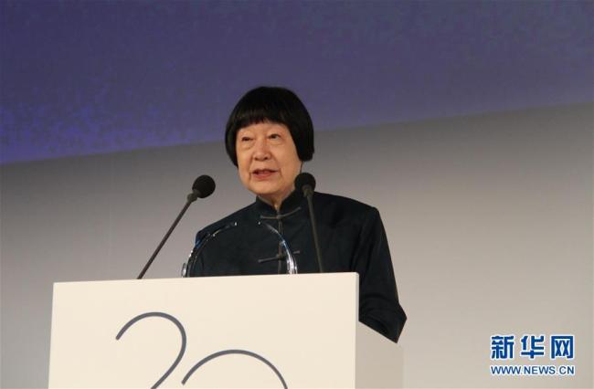 Chinese scientist Mee-Mann Chang gives a speech after receiving the L'Oreal-UNESCO for Women in Science Awards 2018 during a ceremony held at the UNESCO's headquarters in Paris on Thursday, March 22, 2018. [Photo: Xinhua]