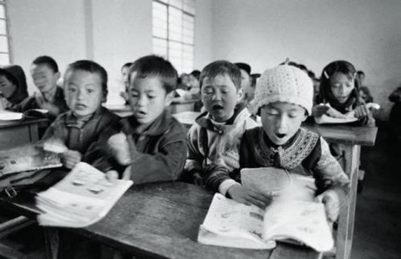 An undated photo shows a village school in Liangshan, Southern Sichuan.[Photo provided by Digby Wren]