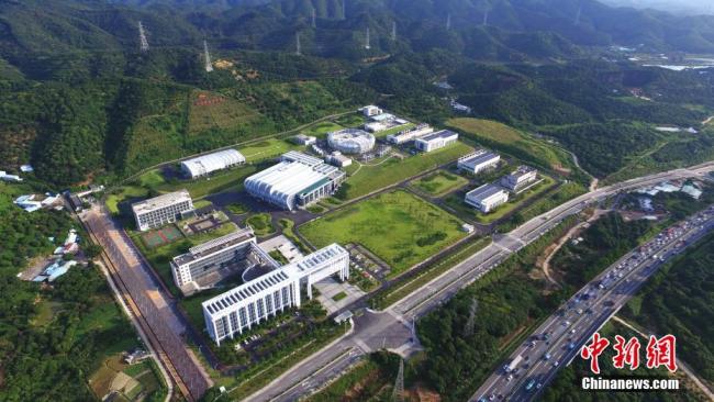 A photo taken on March 25, 2018 shows an aerial view of the CSNS facility in Dongguan, Guangdong Province. [Photo: Chinanews.com]
