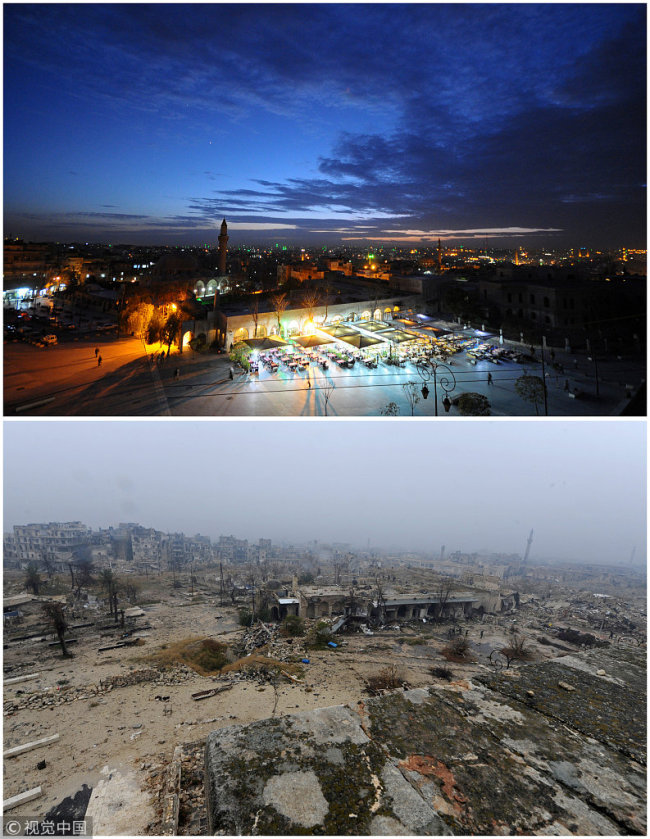 叙利亚今昔对比 Before and after: Syrian war and its devastation