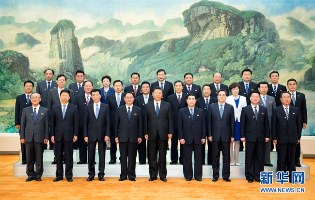 Xi Jinping met with a friendship visiting group of the Workers' Party of Korea (WPK) of the Democratic People's Republic of Korea led by Pak Thae Song. [Photo: Xinhua]