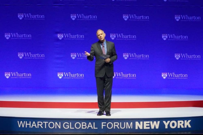 Geoffrey Garrett, Dean of the University of Pennsylvania's Wharton School attends the 52nd “Wharton Global Forum” in New York on June 14th. [China Plus/Qian Shanming]