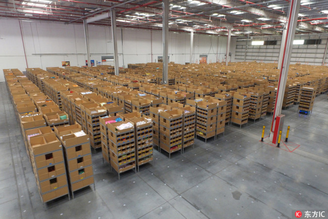 The interior of a logistics warehouse of Cainiao Network, Alibaba's delivery arm, is seen in Huiyang city, south China's Guangdong province, October 17, 2017. [File photo: IC]