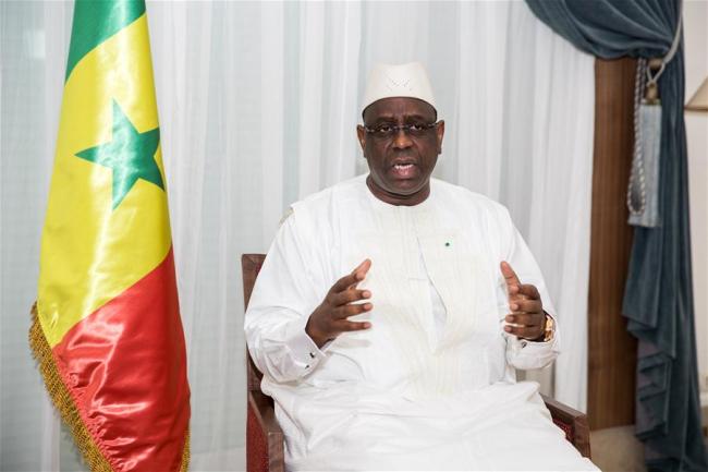 Senegalese President Macky Sall speaks during an interview in Dakar, Senegal, on July 19, 2018. Chinese President Xi Jinping's upcoming state visit to Senegal will be a historic one with great importance to the future of bilateral ties, said Senegalese President Macky Sall on Thursday. [Xinhua/Lv Shuai]