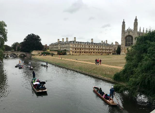A view of King's College Cambridge, August 10, 2018. [Photo: Xinhua/Zhang Dailei]