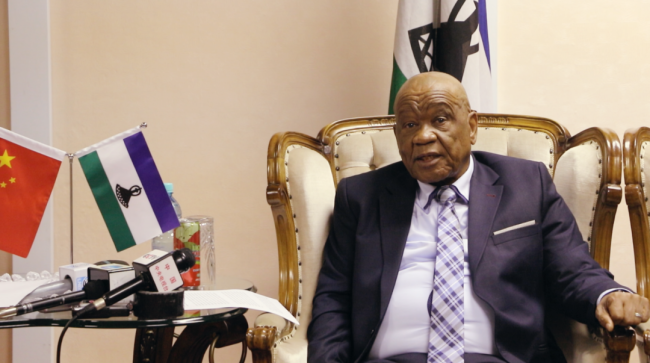 Thomas Thabane, the Prime Minister of the Kingdom of Lesotho. [Photo: China Plus/ Wang Xin]