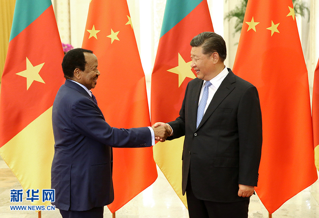 Chinese President Xi Jinping meets with Cameroonian President Paul Biya in Beijing on Friday, August 31, 2018. [Photo: Xinhua]