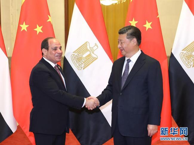 Chinese President Xi Jinping meets with Egyptian President Abdel-Fattah al-Sisi in Beijing on Saturday, September 1, 2018. [Photo: Xinhua] 