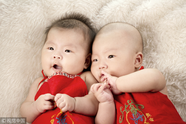 A pair of Chinese twins. [File Photo: VCG]