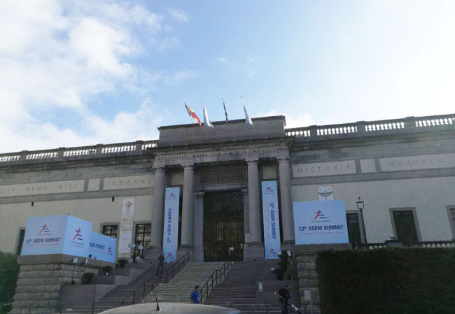 One of the venues of the 12th Asia-Europe Meeting (ASEM) Summit in Brussels, Belgium, on Thursday, October 18, 2018. [Photo: China Plus]