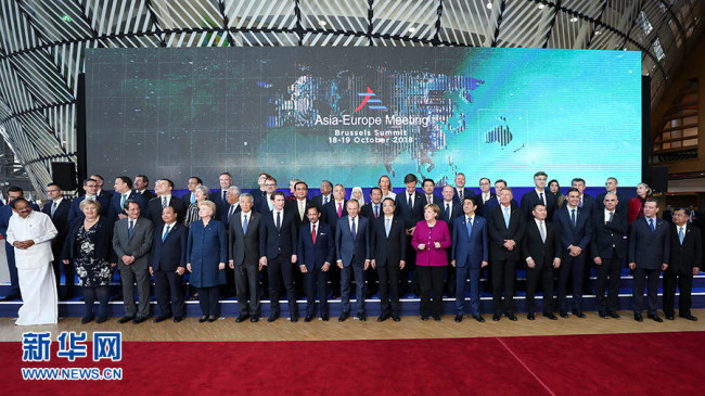 Chinese Premier Li Keqiang attends the 12th Asia-Europe Meeting (ASEM) Summit in Brussels, Belgium, October 19 2018. [Photo:Xinhua]