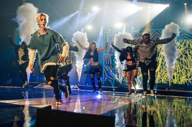 Justin Bieber performing at the BBC Radio 1 Teen Awards. [Photo: AP]