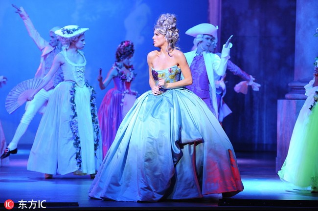 Claire Perot (Constance Weber) perform live during the Rehearsal of Mozart l`Opera Rock held at the `Palais des sports` in Paris, France on September 20, 2009. [Photo: IC]