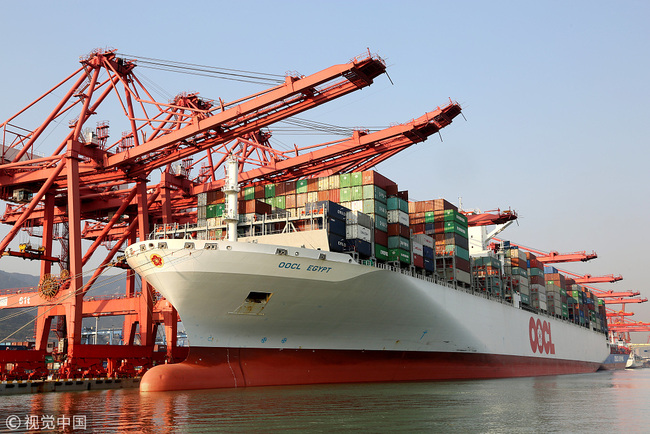 Photo taken October 12, 2018 shows the Lianyungang Port in east China's Jiangsu Province. [Photo: VCG]