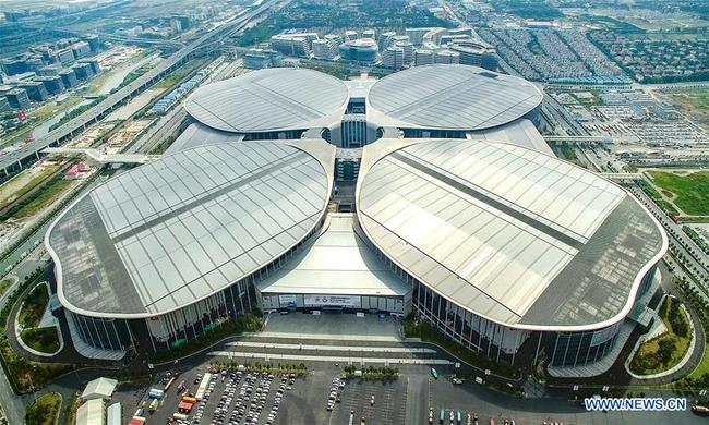 File photo shows the National Exhibition and Convention Center, the venue of the 2018 China International Import Expo (CIIE), in Shanghai, east China.[Photo: Xinhua]