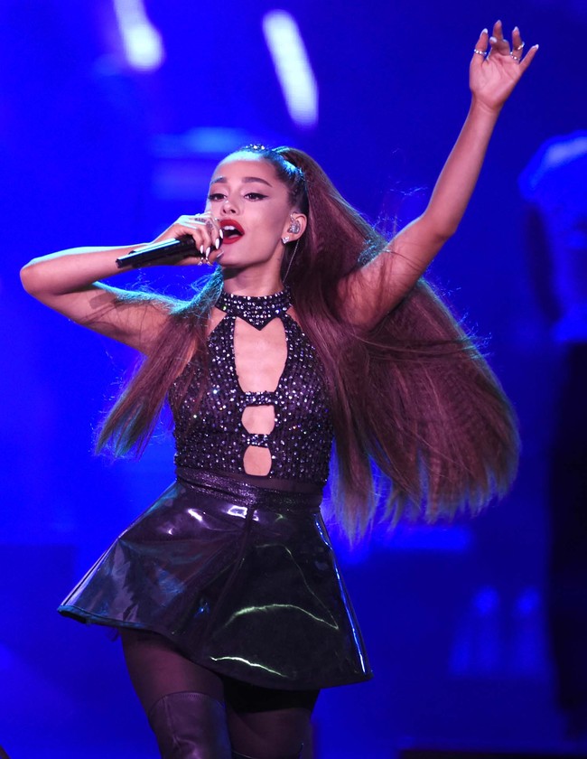 Ariana Grande performs at Wango Tango at Banc of California Stadium on Saturday, June 2, 2018, in Los Angeles. [Photo：AP]