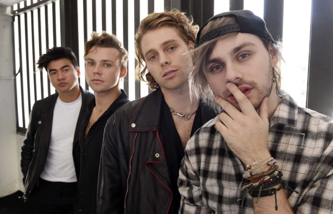 In this Oct. 18, 2018 photo, members of the band 5 Seconds of Summer, from left, Calum Hood, Ashton Irwin, Luke Hemmings and Michael Clifford pose at Capitol Records in Los Angeles to promote their third album "Youngblood." [Photo: AP]
