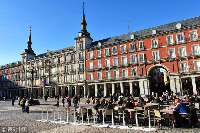 A file photo shows Plaza Mayor – a historical square in Madrid, Spain. [Photo:vcg.com]