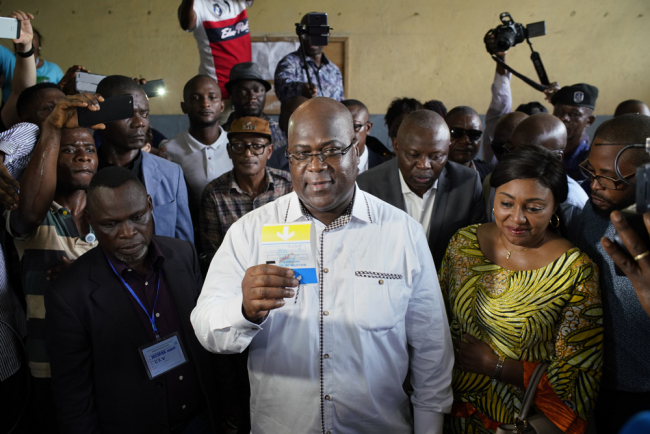 Opposition presidential candidate Felix Tshisekedi casts his ballot in Kinshasa, Sunday Dec. 30, 2018. [File photo: AP/Jerome Delay]
