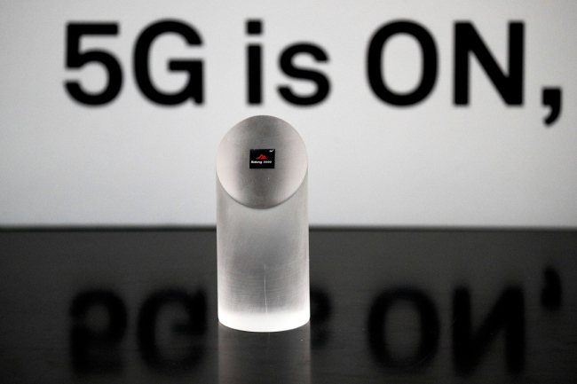 Huawei 5G modem Balong 5000 chipset is displayed after the presentation event in Beijing, Thursday, Jan. 24, 2019.[Photo: AP/Andy Wong]