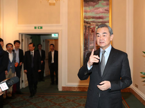 Chinese State Councilor and Foreign Minister Wang Yi answers a question from a reporter in Rome, Italy, on Friday, January 25, 2019. [Photo: fmprc.gov.cn]