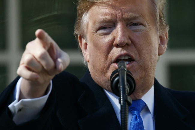 President Donald Trump speaks during an event in the Rose Garden at the White House to declare a national emergency in order to build a wall along the southern border, Friday, Feb. 15, 2019, in Washington. [Photo: AP/ Evan Vucci]