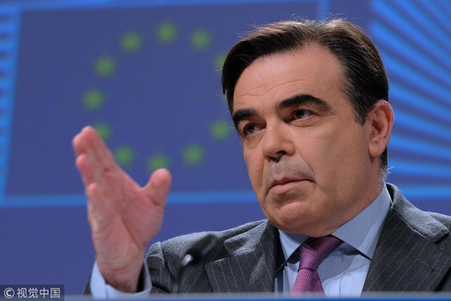 Margaritis Schinas, chief spokesman of the European Commission, gestures during a news conference at the European Commission's Berlaymont building in Brussels, Belgium, on Wednesday, Jan. 16, 2019. [Photo: Bloomberg via Getty Images/Yuriko Nakao]