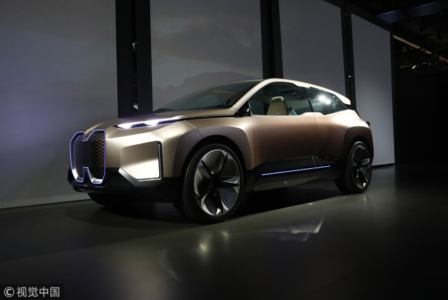 The Bayerische Motoren Werke AG (BMW) iNext concept electric sport utility vehicle (SUV) is displayed during AutoMobility LA ahead of the Los Angeles Auto Show in Los Angeles, California, U.S., on Wednesday, Nov. 28, 2018. [Photo: VCG]