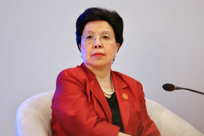 Dr Margaret Chan Fung Fu-chun, former director-general of the World Health Organization, attends the sub-forum of "The Next Wave of Technological Revolution" during the Boao Forum for Asia Annual Conference 2018 at the BFA International Convention Center in Boao, Qionghai city, south China's Hainan province, 9 April 2018. [Photo:IC]