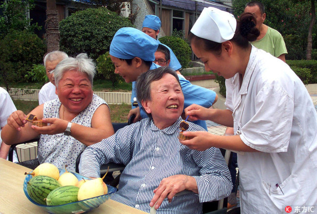 The elderly are being taken care of in a nursing home in Shanghai. [Photo: IC]