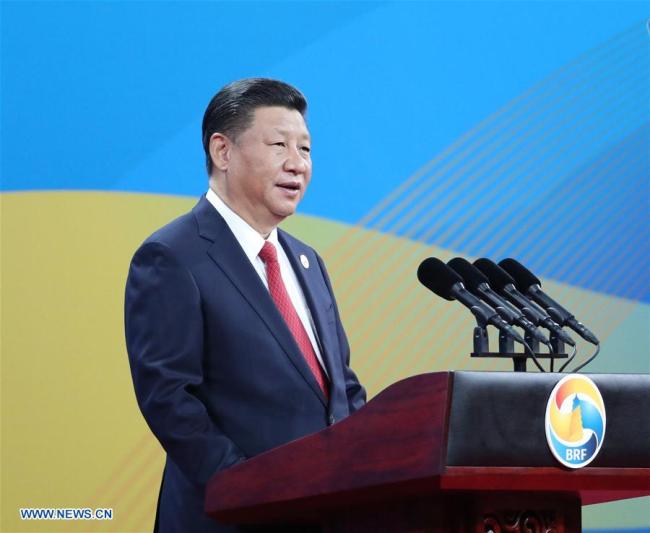 Chinese President Xi Jinping delivers a keynote speech at the opening ceremony of the Belt and Road Forum for International Cooperation in Beijing on May 14, 2017. [File photo: Xinhua/Ma Zhancheng]