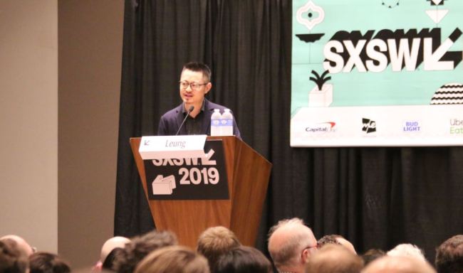 Alipay Design Director Shanying Leung gives a speech at the 2019 South by Southwest Conference in Austin, Texas on March 8th, 2019. [Photo: ChinaPlus]