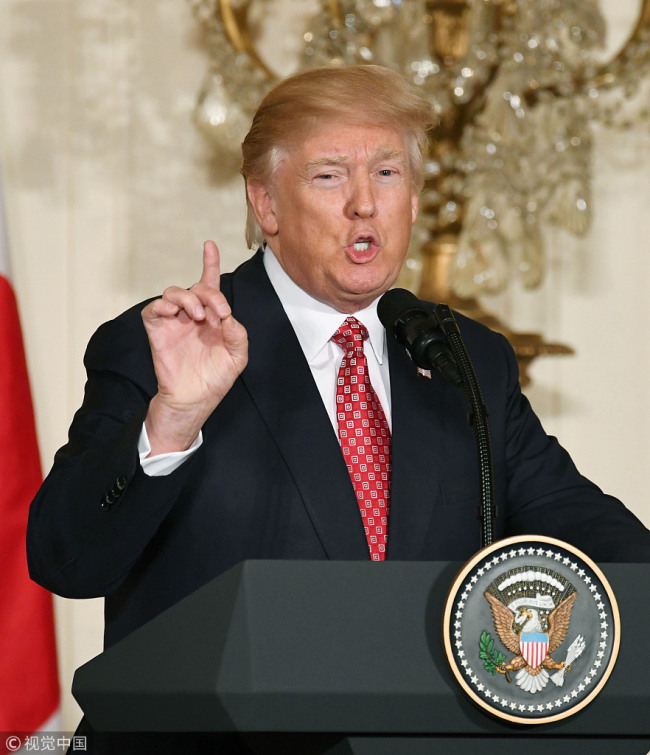 U.S. President Donald Trump threatens to impose a tax on European cars on March 3, 2018 if the European Union raises tariffs on American goods in response to his plans for steel and aluminum tariffs. [File photo: VCG]