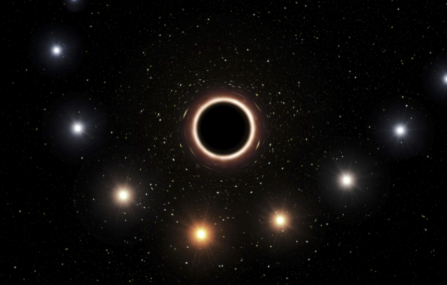 This artist's impression provided by the European Southern Observatory in July 2018 shows the path of the star S2 as it passes close to the supermassive black hole at the center of the Milky Way galaxy. As the star gets nearer to the black hole, a very strong gravitational field causes the color of the star to shift slightly to the red, an effect of Einstein's general theory of relativity. European researchers reported the results of their observations in the journal Astronomy & Astrophysics on Thursday, July 26, 2018. [File Photo: AP]