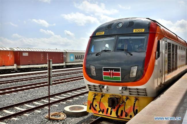 A train leaves the Nairobi terminus of Mombasa-Nairobi Standard Gauge Railway (SGR) in Nairobi, capital of Kenya, on May 31, 2018. [File photo: Xinhua]