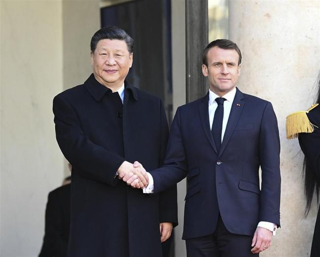 President Xi Jinping holds talks with France's President Emmanuel Macron at the Elysee Palace in Paris, France on Monday, March 25, 2019. [Photo: Xinhua/Xie Huanchi]