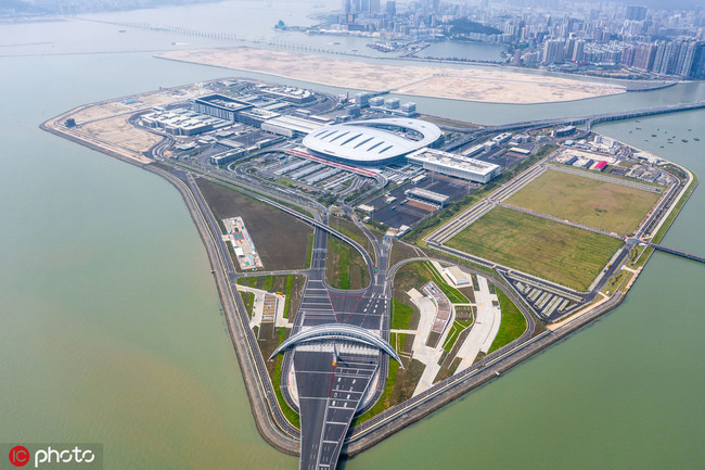 An aerial view of the world's longest cross-sea bridge, the Hong Kong-Zhuhai-Macao Bridge, in Zhuhai city, south China's Guangdong province, 19 March 2019. [Photo: IC]